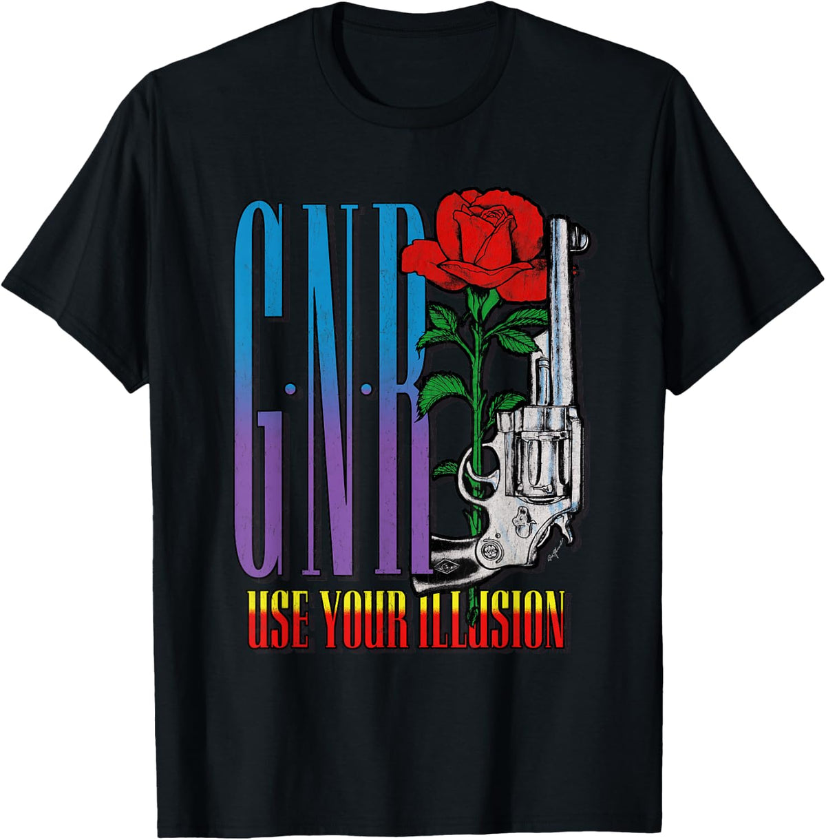 Guns N' Roses Official Use Your Illusion Pistol T-Shirt Small