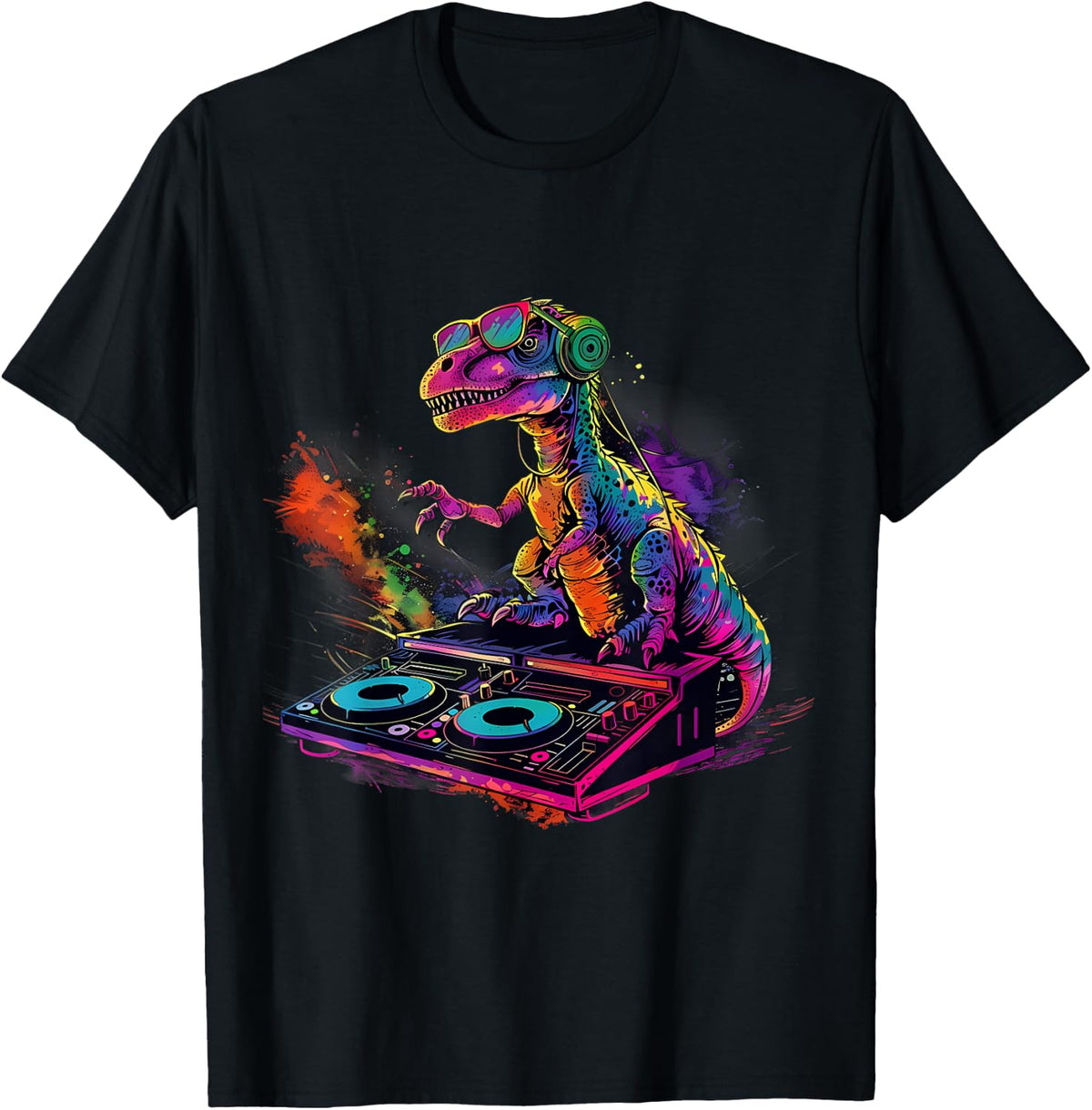 Dinosaur DJ Turntable DJ Dinosaur Artwork House Beatmaker T-Shirt