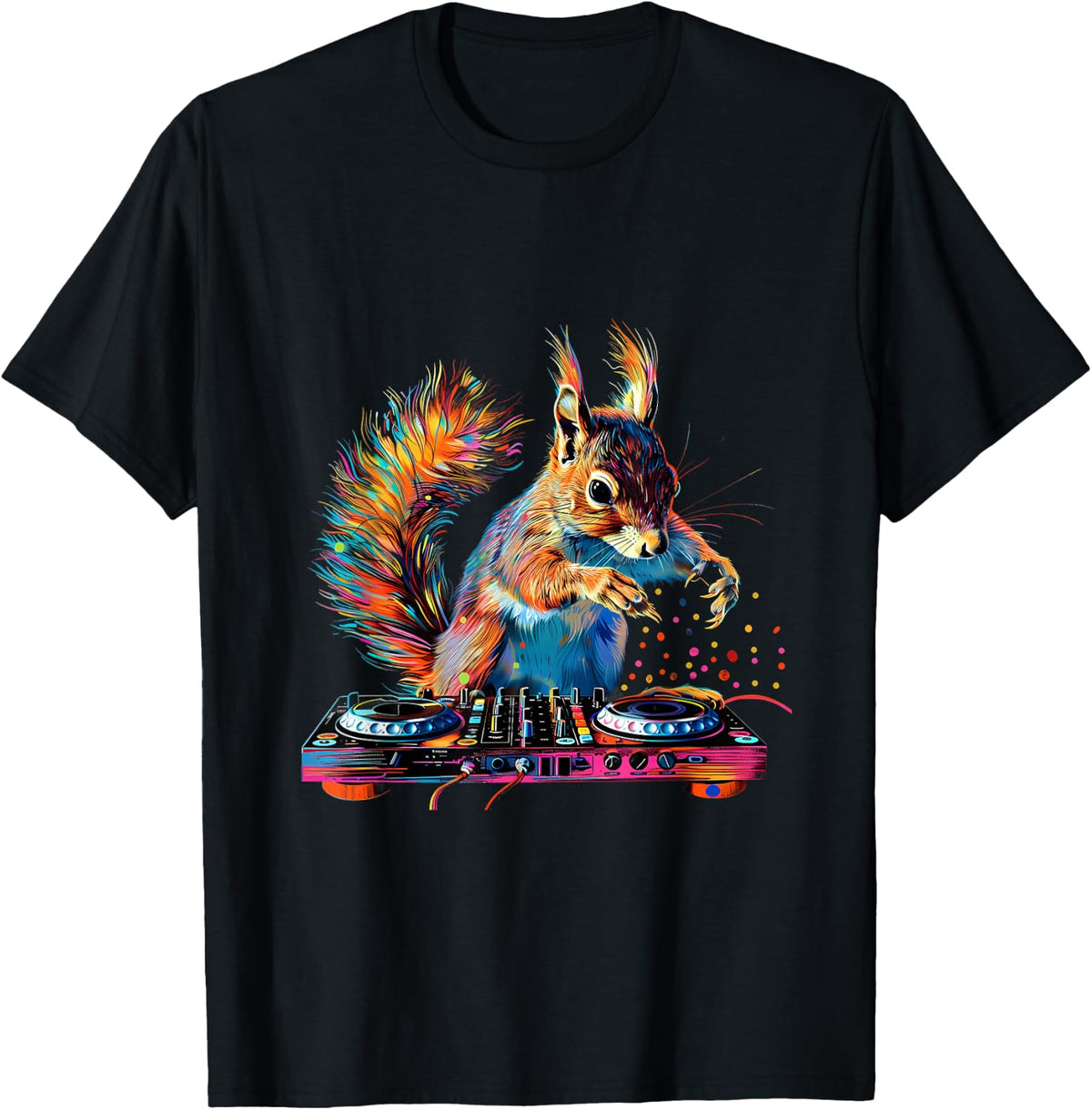 Squirrel Music DJ Beatmaker EDM Techno Turntable DJ Squirrel T-Shirt