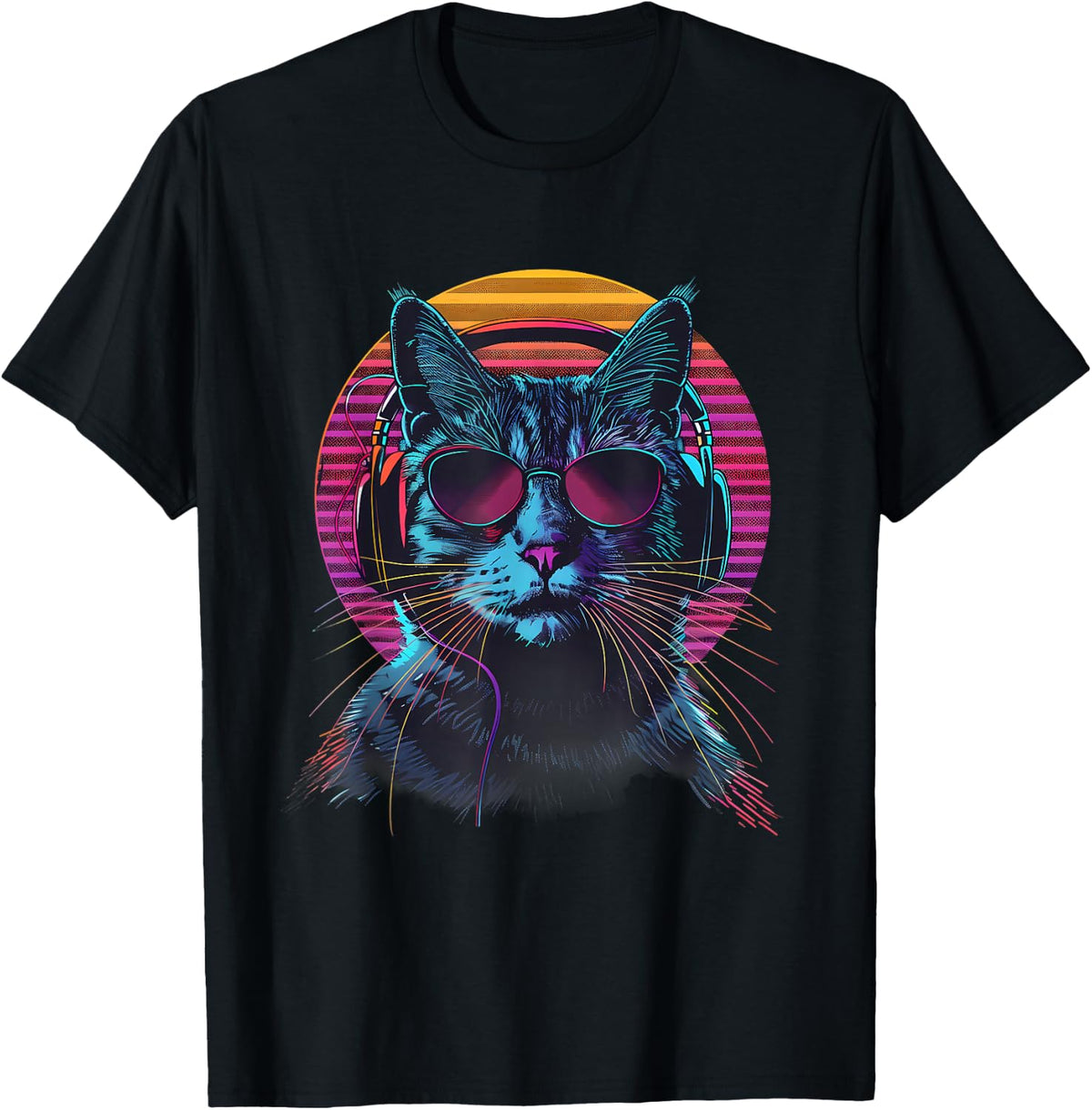 DJ Cat Techno Cat Music DJ Beatmaker Music Headphones EDM T-Shirt