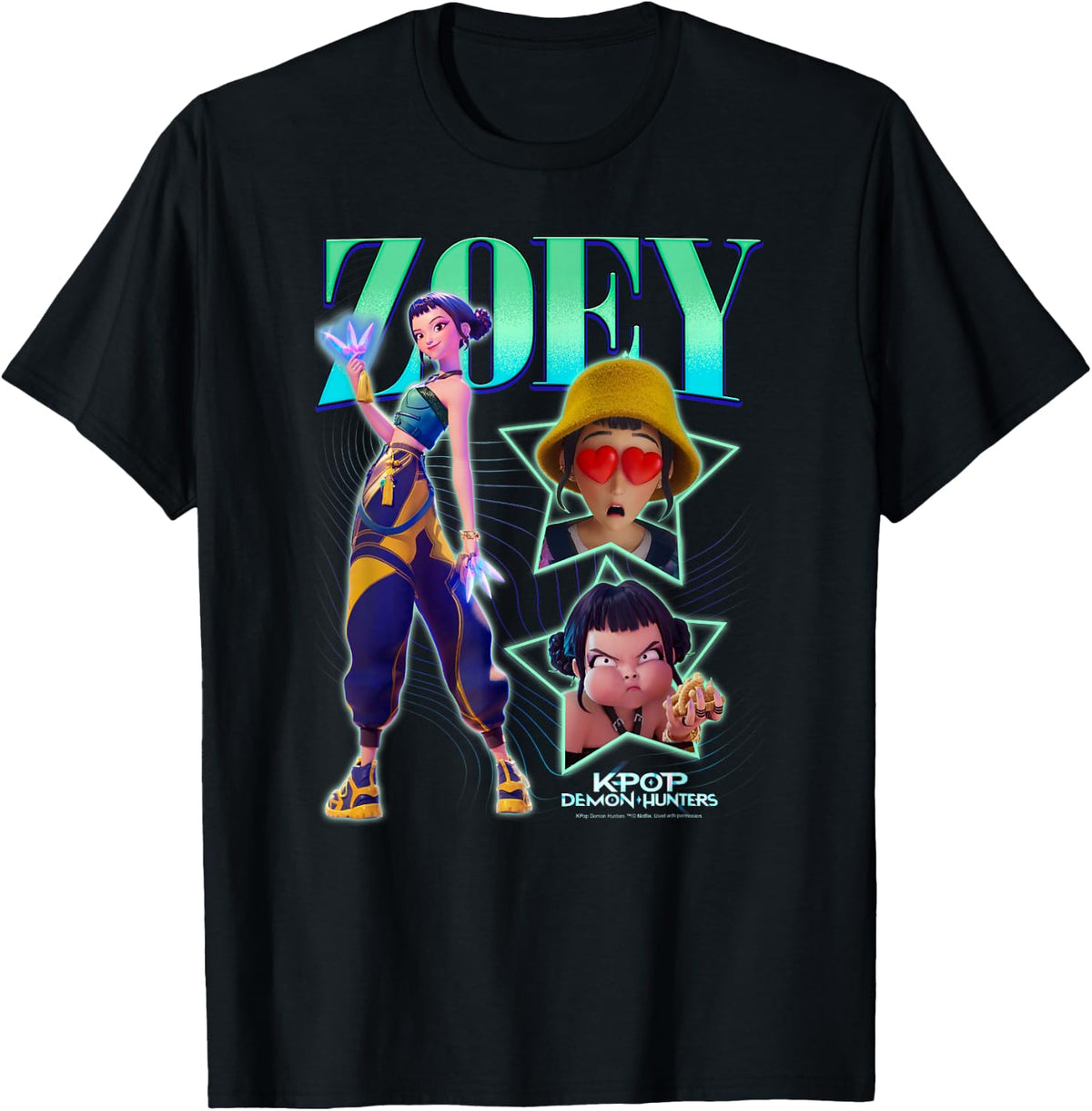 Kpop Demon Hunters Zoey Showcase Y2K Style Poster T-Shirt