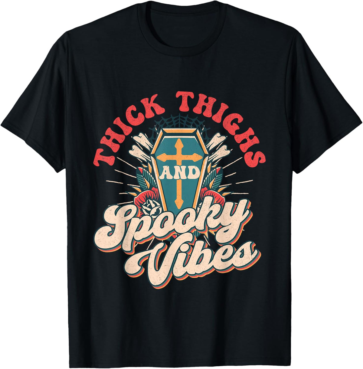 Thick Thighs and Spooky Vibes - Halloween T-Shirt