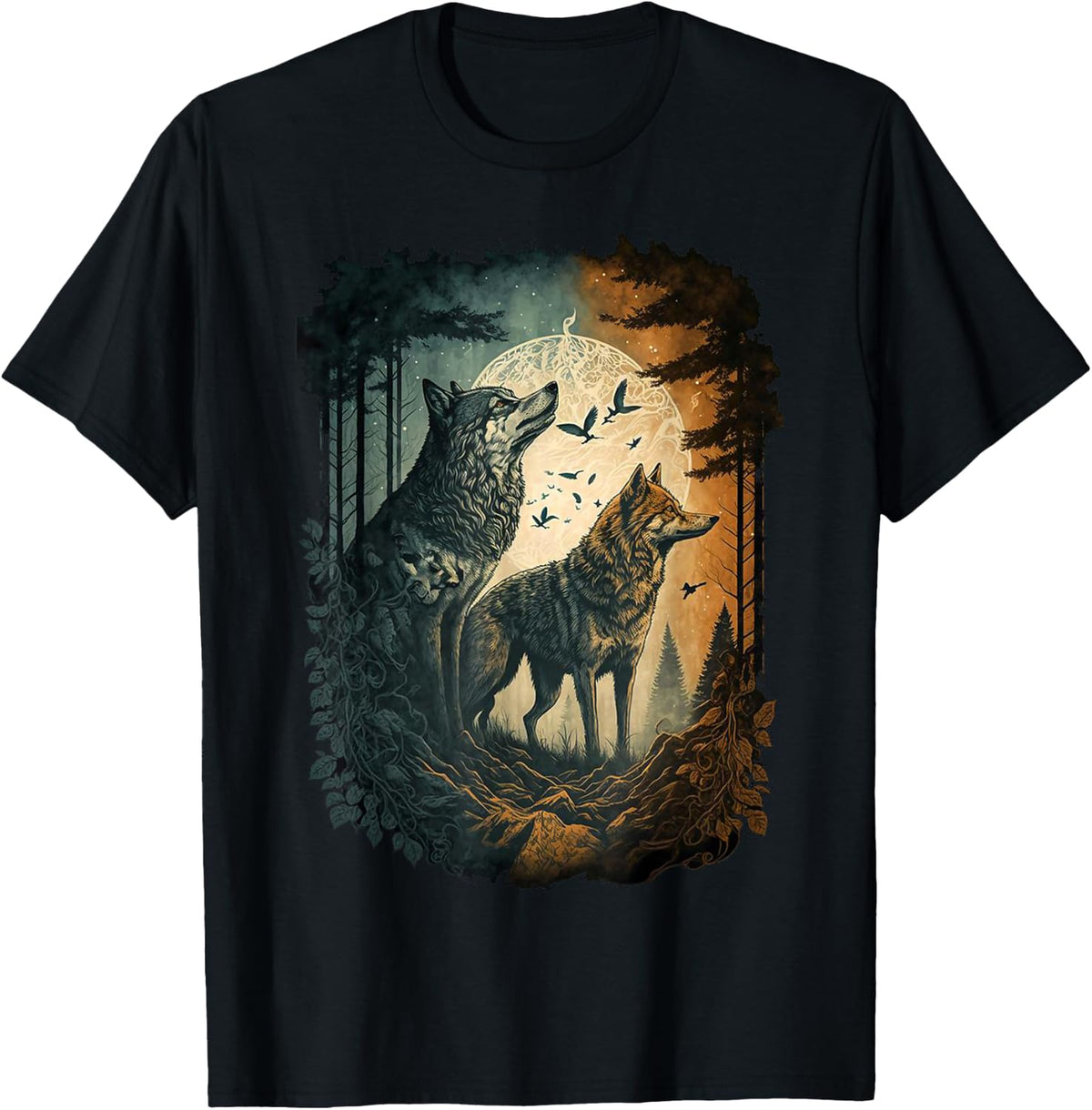 Wolf Shirt, Wolf Shirt for Men, Wolf Tshirt Women, Wolf Moon T-Shirt