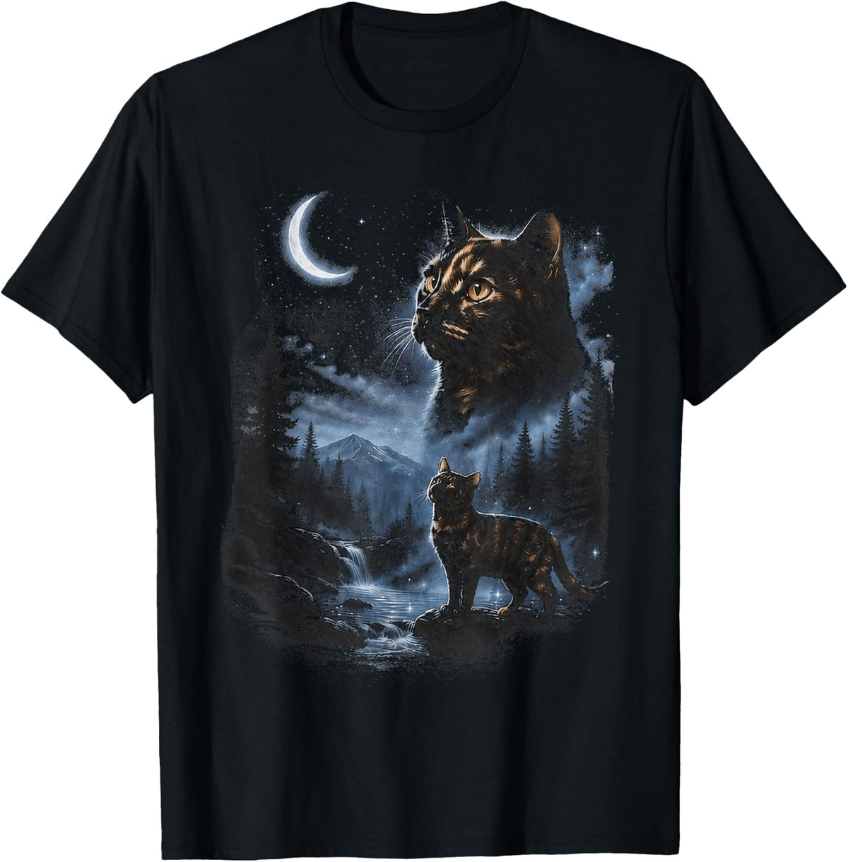 Tortoiseshell Cat Howling at Moon Vintage Cat Halloween T-Shirt