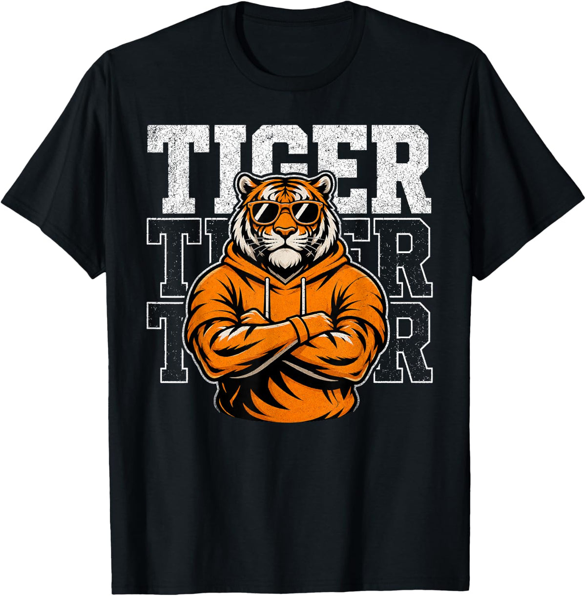 Tigers School Sports Team Spirit Vintage Men Women Boy Girl T-Shirt