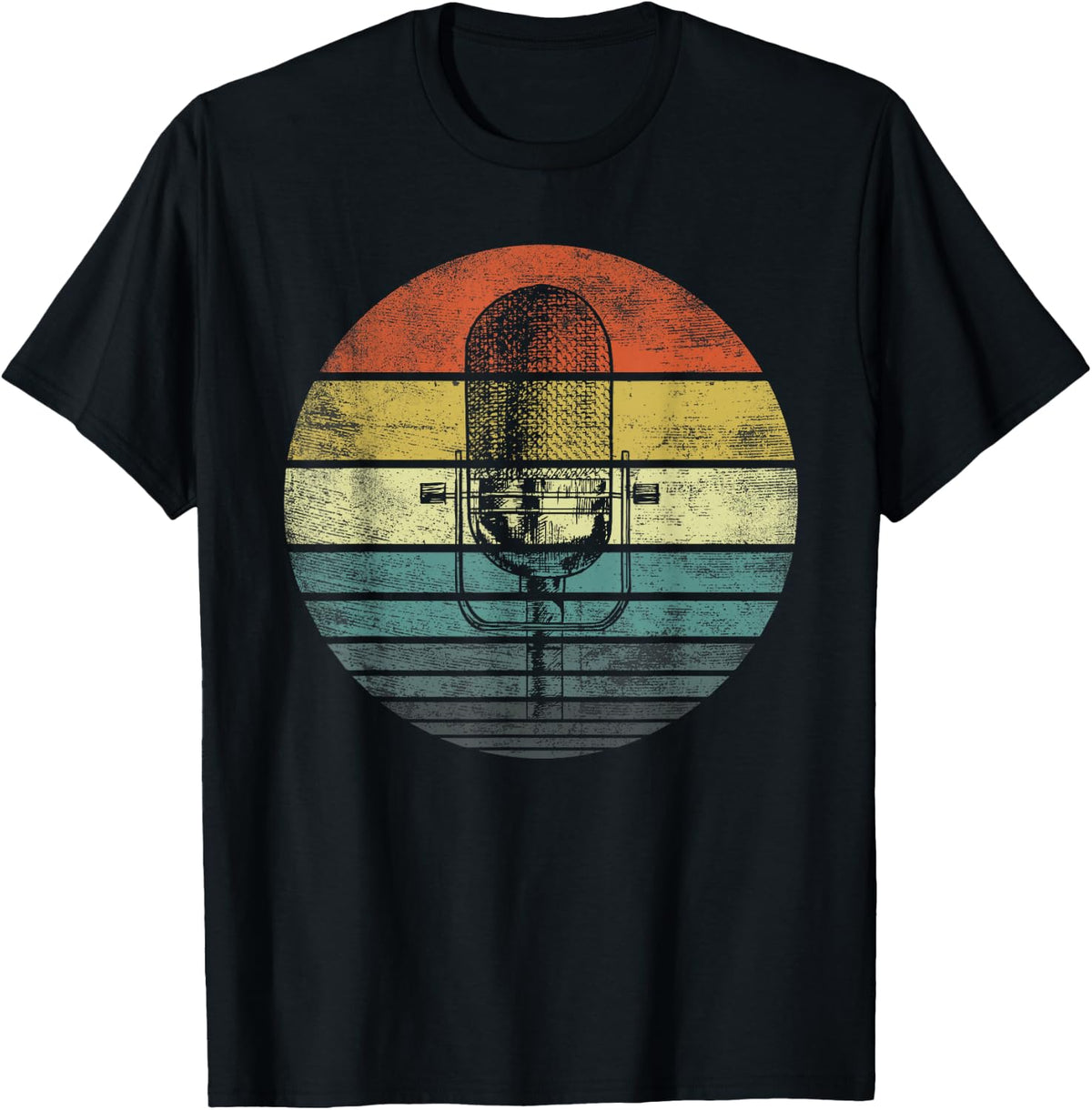 Singer Vocalist Musician Gift Funny Retro Microphone Singing T-Shirt