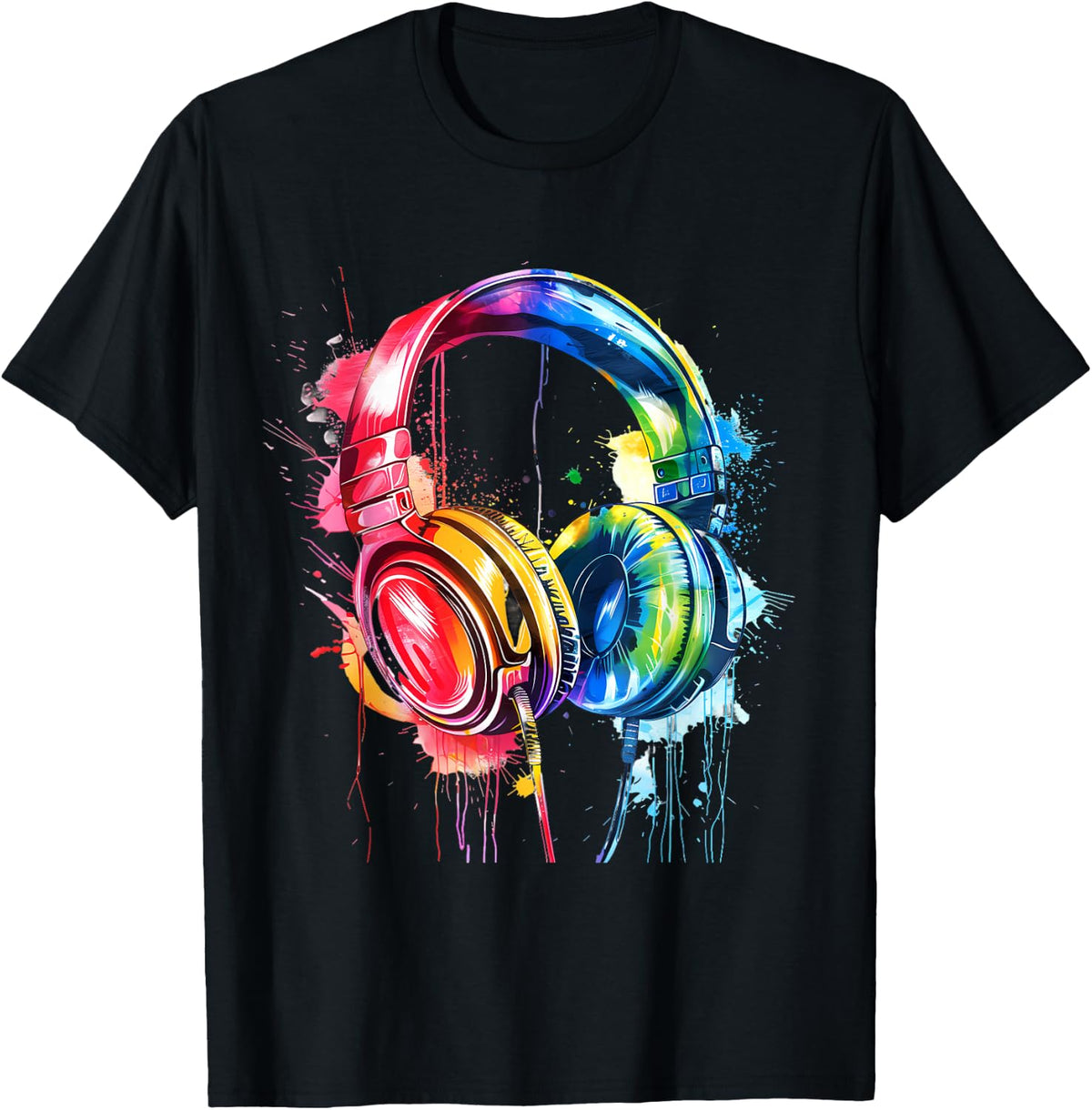 Headphones Music DJ Techno Splash EDM Beatmaker House Music T-Shirt