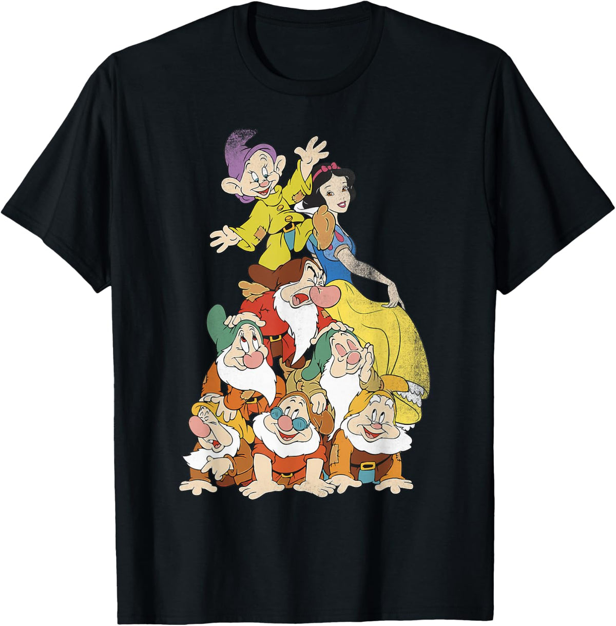 Disney Snow White Seven Dwarf Stack Graphic T-Shirt T-Shirt