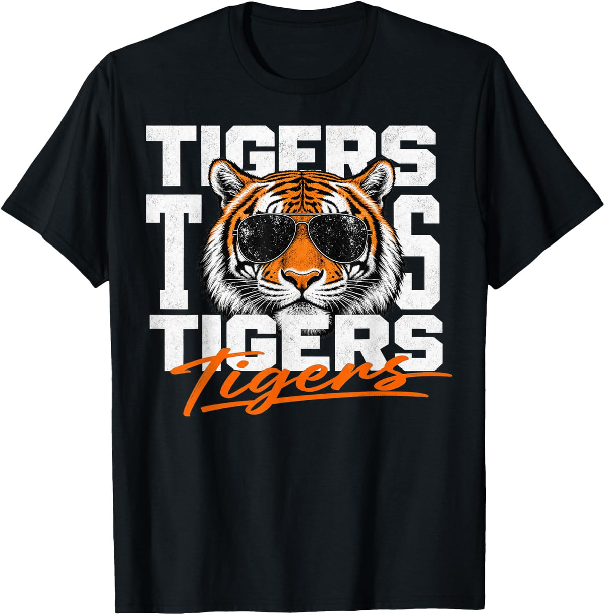 Vintage Tigers Inspirational Athletic Name Design T-Shirt