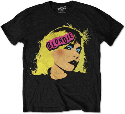 Blondie T Shirt Punk Band Logo Warhol Official Mens Black