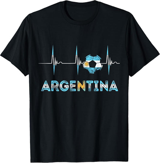 Argentinian Pride Heartbeat EKG Pulse Sun of May Argentina T-Shirt
