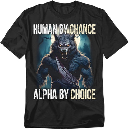 Popfunk Werewolf Alpha T-Shirt – Moon Howling Horror Fan Tee, Women, Unisex
