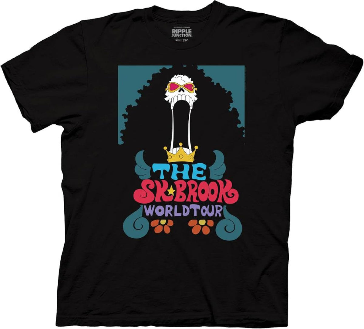 Ripple Junction One Piece Men's Short Sleeve T-Shirt Brook Soul King of The Straw Hat Pirates World Tour Officially Licensed