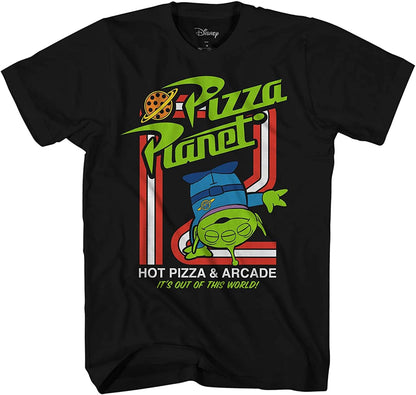Mens Toy Story Group Shirt - Woody, Buzz Lightyear, Rex & Pizza Planet Aliens - Made in The 90s Kanji Classic T-Shirt