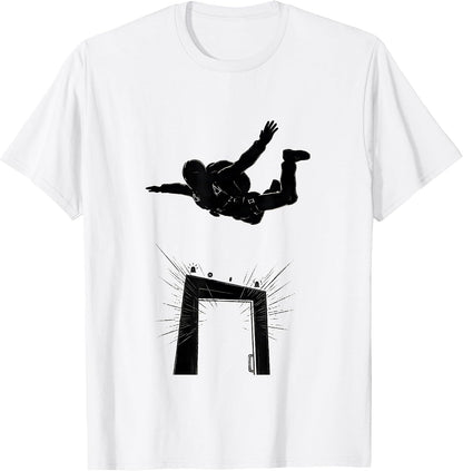 Skydiver Silhouette Funny Skydiving Enthusiast Humor T-Shirt