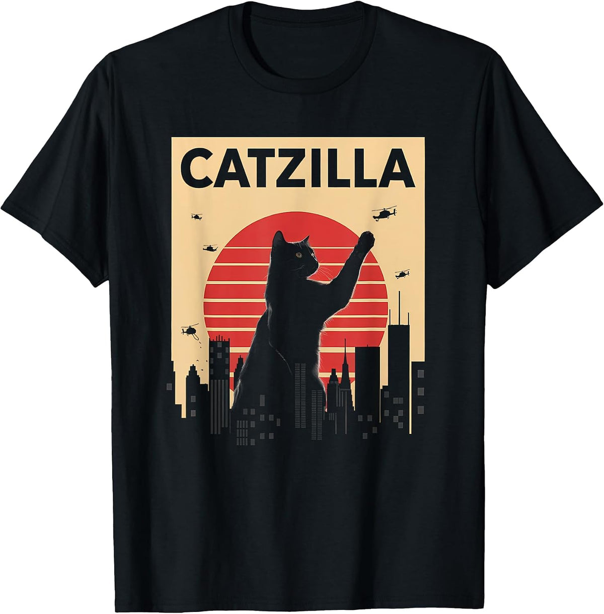 Vintage Catzilla tee - Funny Kitten and Cat T-Shirt