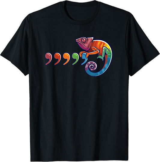 Comma Chameleon Funny 80's Throwback THE Original T-Shirt