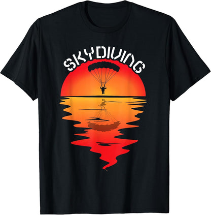 Parachuting Skydiver Vintage Sunset Parachutist Skydiving T-Shirt