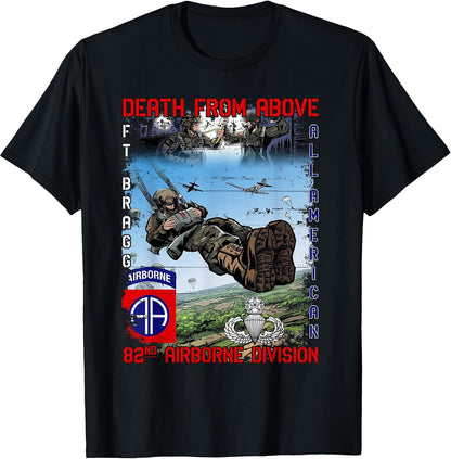 82nd Airborne Division Paratrooper Fort Bragg Jump Wings T-Shirt