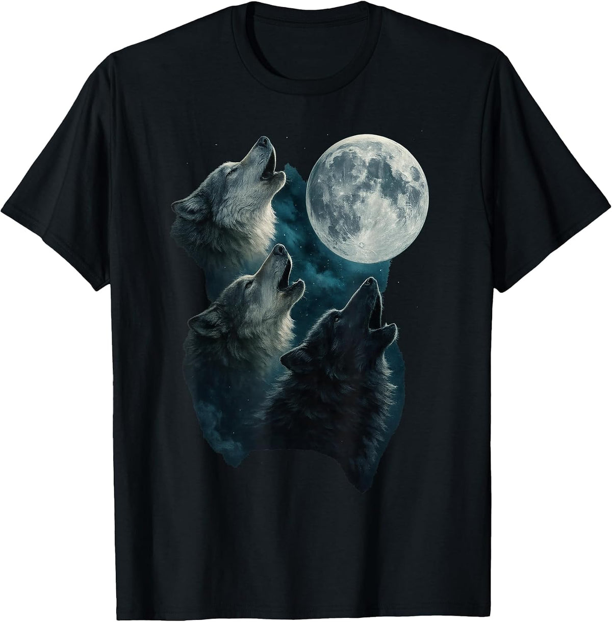 Three Wolves Howling At The Moon 3 Wolf Moon T-Shirt