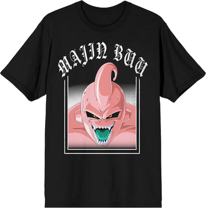Bioworld Dragon Ball Z Majin Buu Distressed Graphic Men's Crew Neck Short Sleeve Tee | Officially Licensed DBZ T-Shirt