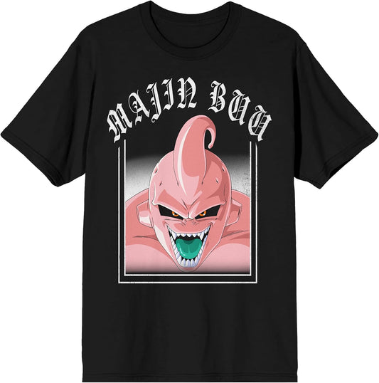 Bioworld Dragon Ball Z Majin Buu Distressed Graphic Men's Crew Neck Short Sleeve Tee | Officially Licensed DBZ T-Shirt