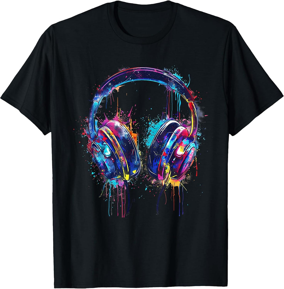 Headphones Music DJ Splash Dance Club Music Headphones House T-Shirt