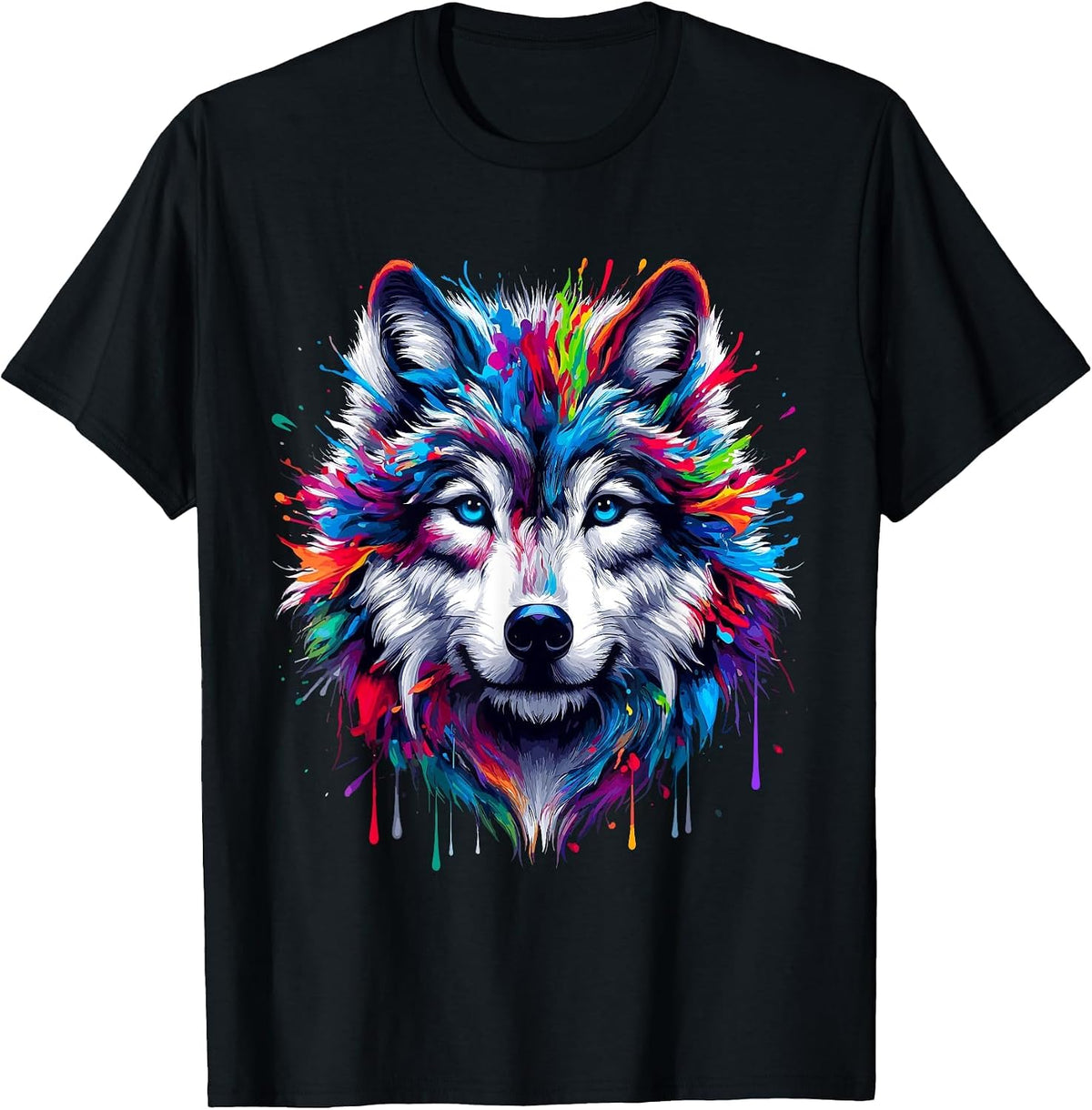 Wolf Splash Art Wolf Animal Lover T-Shirt