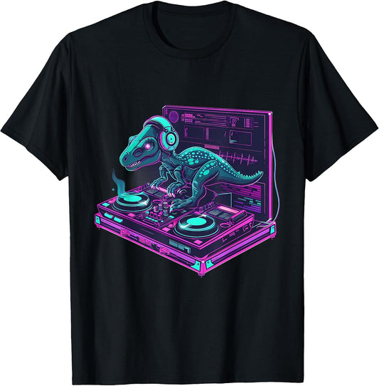 Dinosaur Music DJ House Beatmaker Turntable DJ Dinosaur T-Shirt
