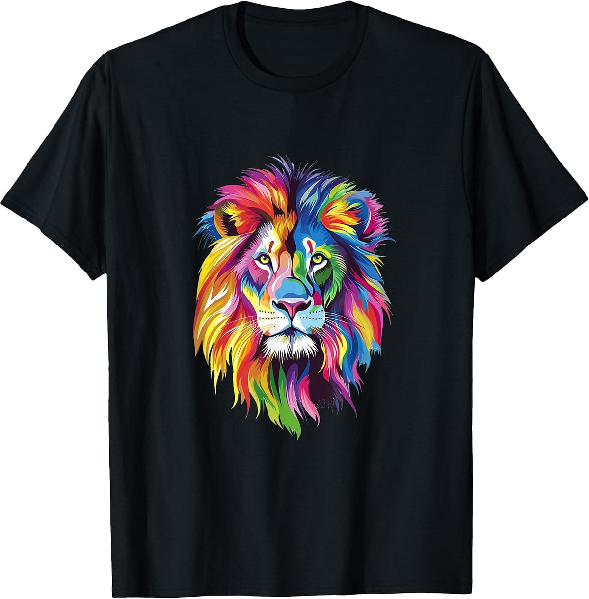 Vibrant Rainbow Lion Art for Bold Animal Lovers T-Shirt