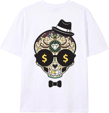 Mens Graphic T-Shirts Short Summer Top Crewneck Cotton Casual Tees for Men s