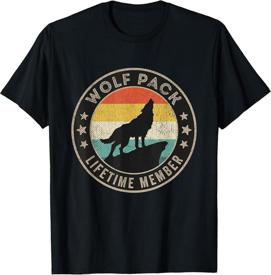 Wolf Pack Men Howling Wolf Women Kids Lifetime Member T-Shirt