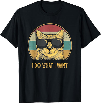 Retro Ich Mache was ich Want, cat Funny cat Lover T-Shirt