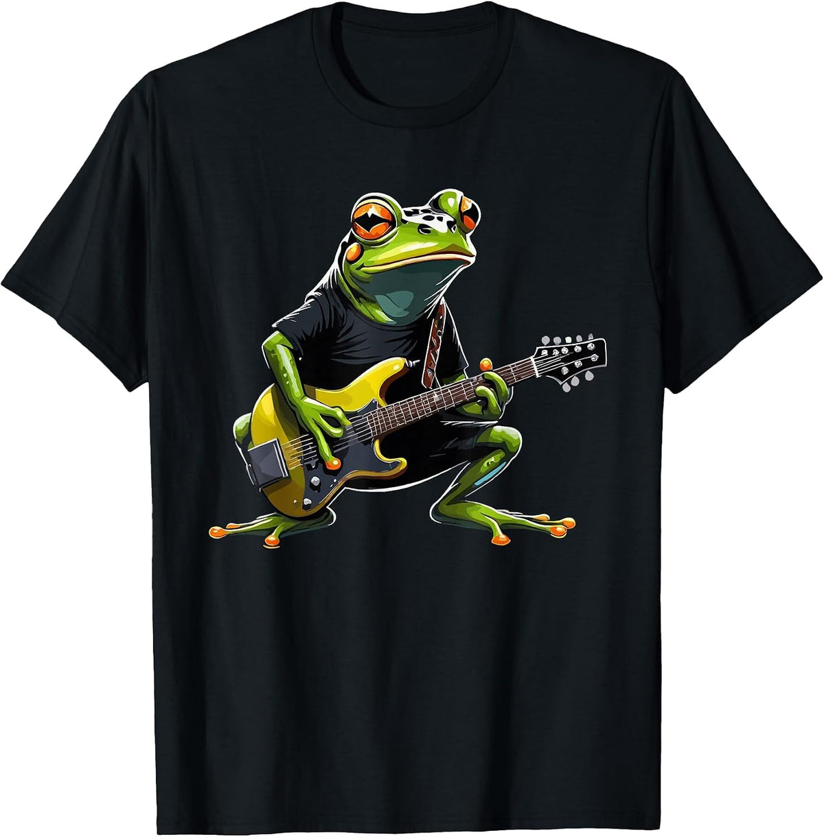 Frog Playing Electric Guitar, Frog Guitarist T-Shirt