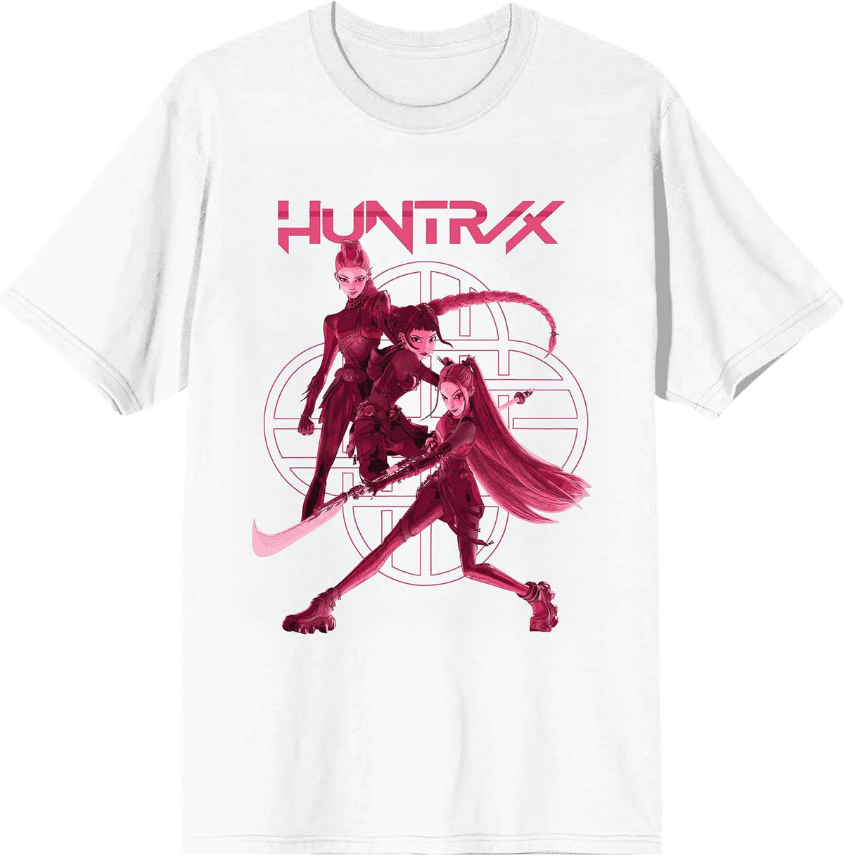 Kpop Demon Hunters Huntrix Stacked on White Short Sleeve Adult T Shirt