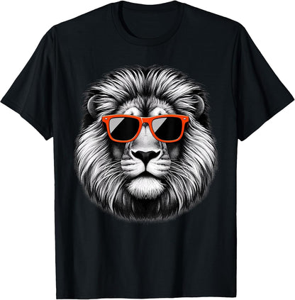 Cool Lion Wearing Sunglasses Graphic Art T-Shirt