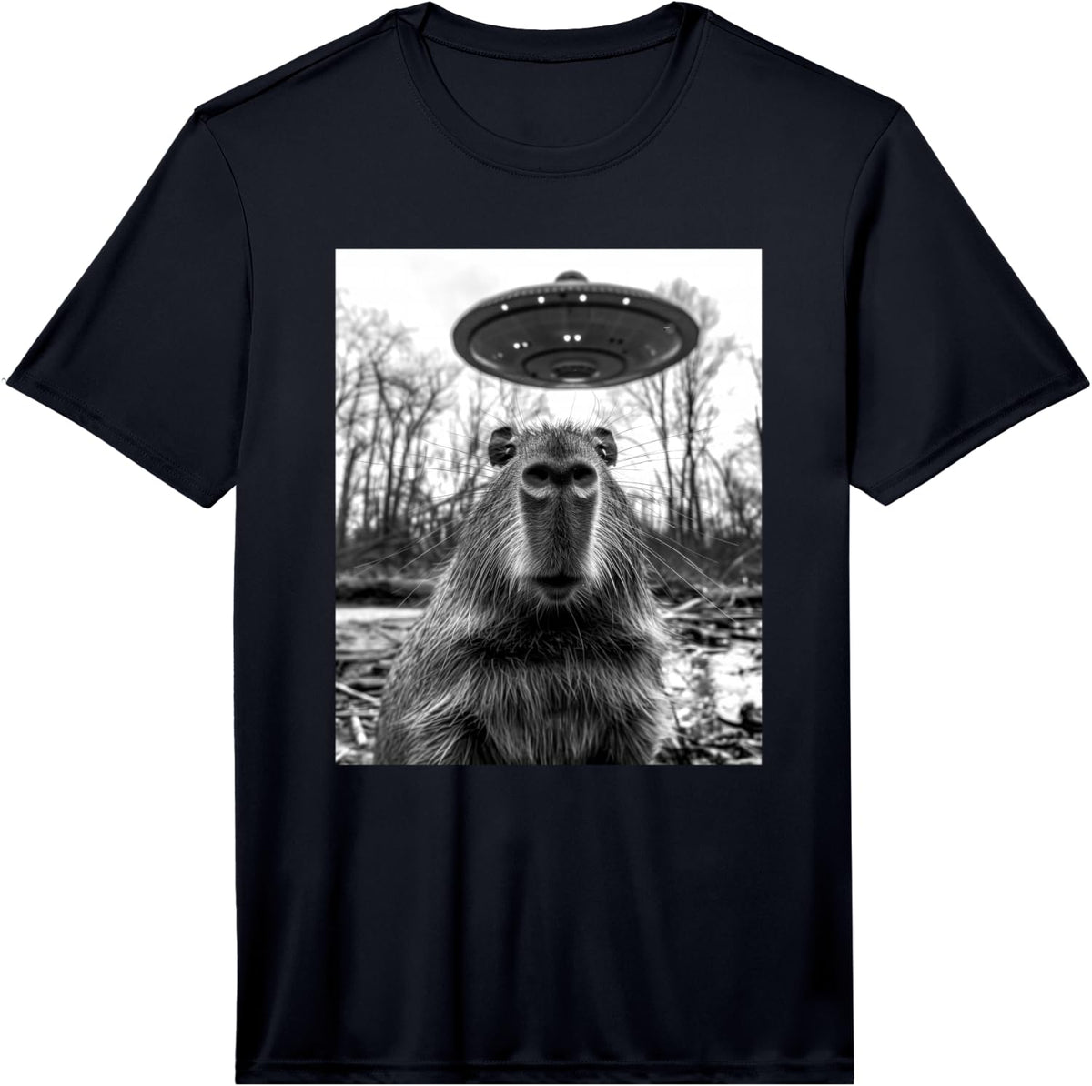 Capybara UFO Selfie T-Shirt - Funny Graphic Tee Performance T-Shirt