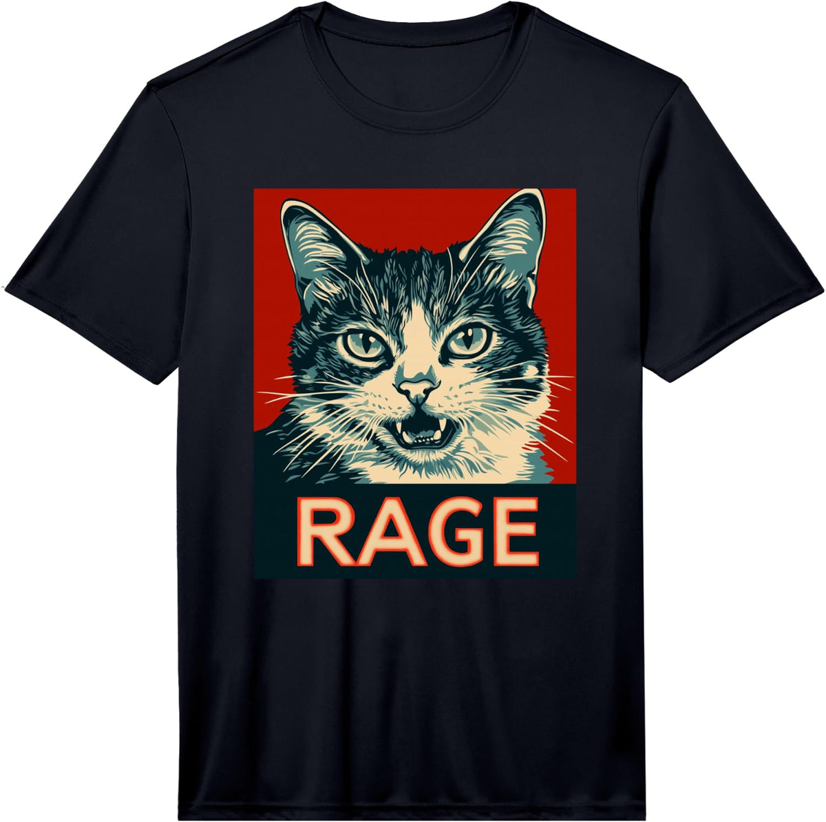Rage Cat T-Shirt - Funny Cat Graphic Tee Performance T-Shirt