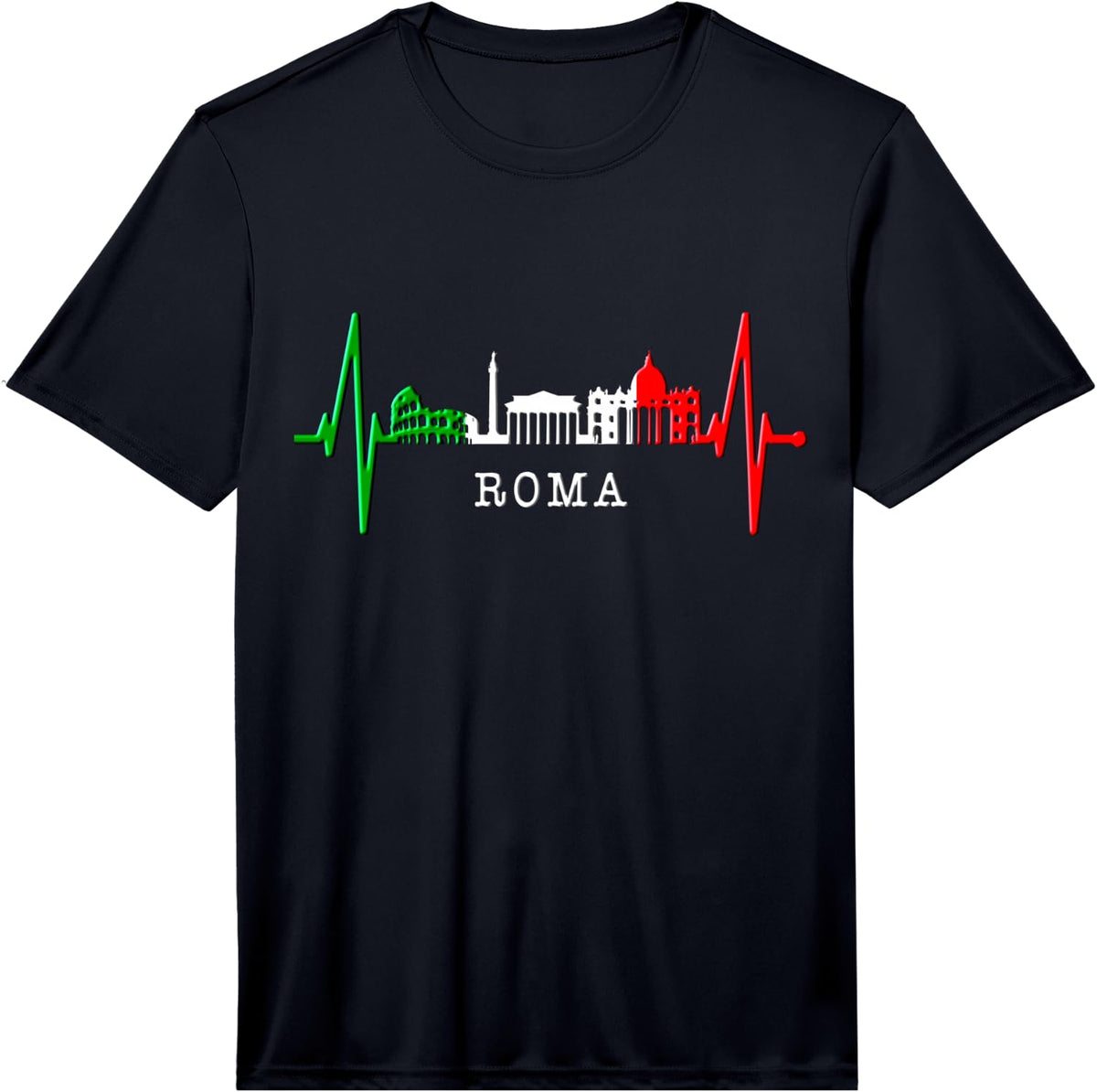 Rome Skyline Heartbeat Colosseum Italy Roma I Love Rome Performance T-Shirt