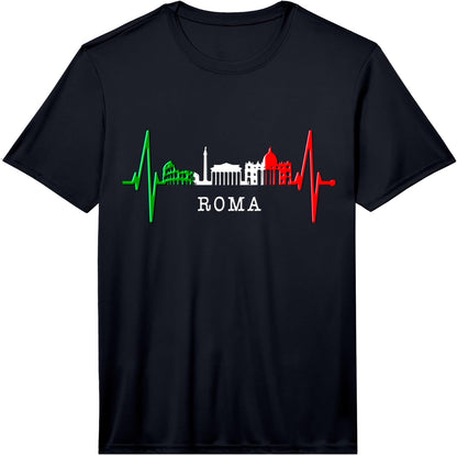 Rome Skyline Heartbeat Colosseum Italy Roma I Love Rome Performance T-Shirt