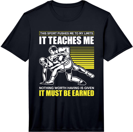 This Sport Pushes Me to Limits Motivation Wrestler Wrestling Performance T-Shirt