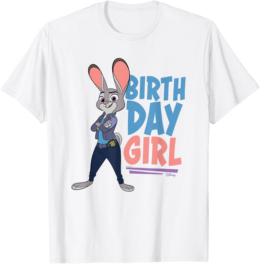 Disney Zootopia 2 Judy Hopps Birthday Girl Cute Tees and T Shirts for Women and Girls