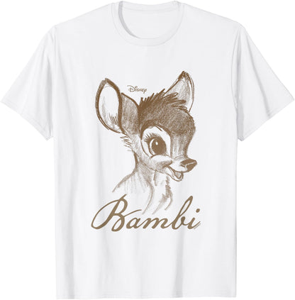 Disney Bambi Vintage Sketch Portrait T-Shirt
