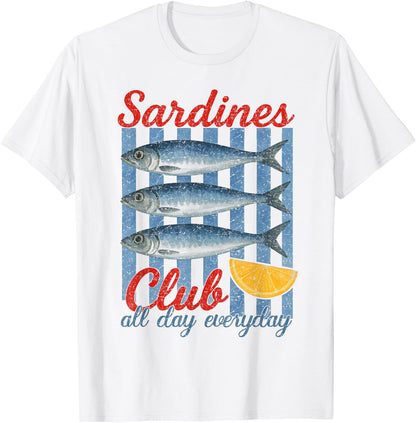 Sardines Tinned Fish Retro Graphic Summer for Men Women T-Shirt