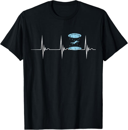 Indoor Skydiving Heartbeat Skydiver Tunnel Flight EKG Tshirt T-Shirt