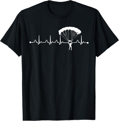 Heartbeat Sky Diving ECG Lover, Proudly Sky Diver Gift T-Shirt