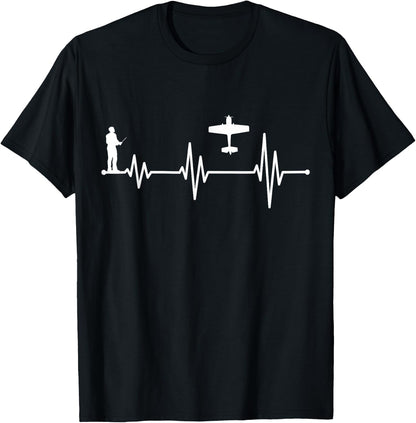 Heartbeat RC Aeroplane Heartbeat Remote Control Pilot Model T-Shirt