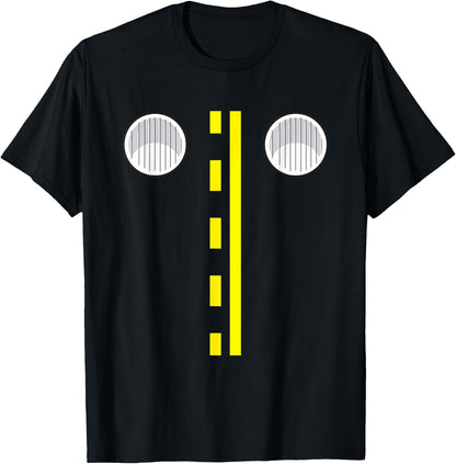 Headlights with Road Markings Funny Easy Halloween Costume T-Shirt
