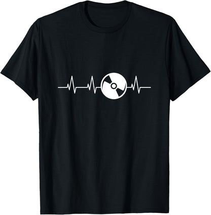 DJ Heartbeat Electronic Music Vinyl Turntable Disc Jockey T-Shirt