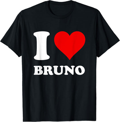 Red Heart I Love Bruno T-Shirt
